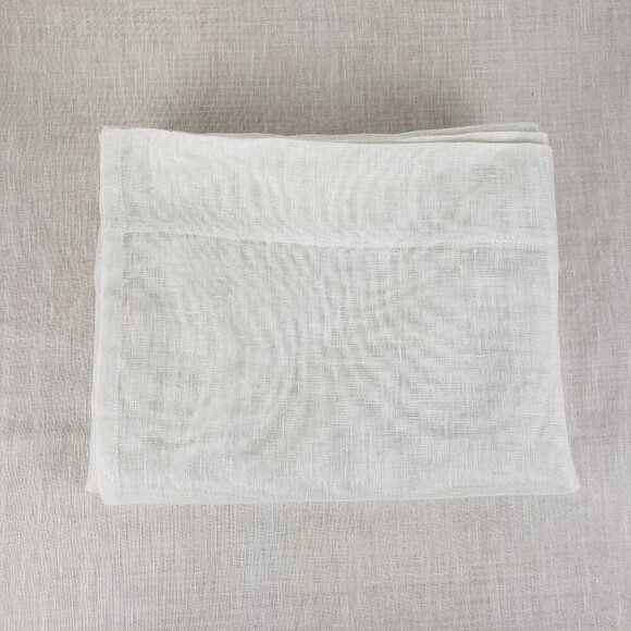 Crate & Barrel Linen Sheer Curtain Panel White 52" x 84" Rod Pocket Drape Single - Picture 1 of 5